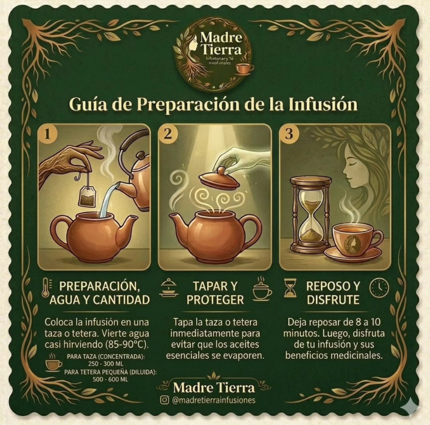 Guía de preparación de infusiones Madre Tierra